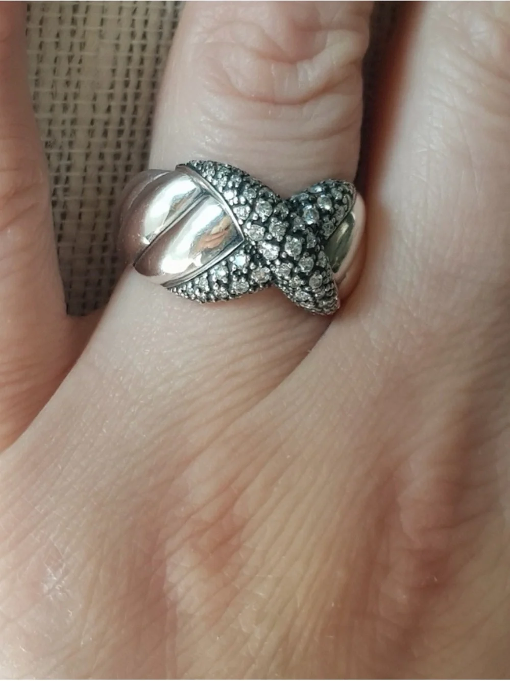 David Yurman Midnight Melange X Ring With Diamonds